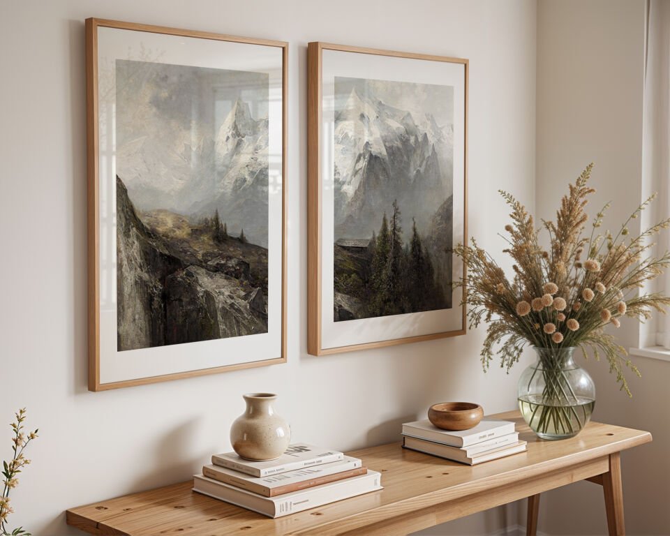 Mountain Landscape 3'lü Çerçevesiz Poster