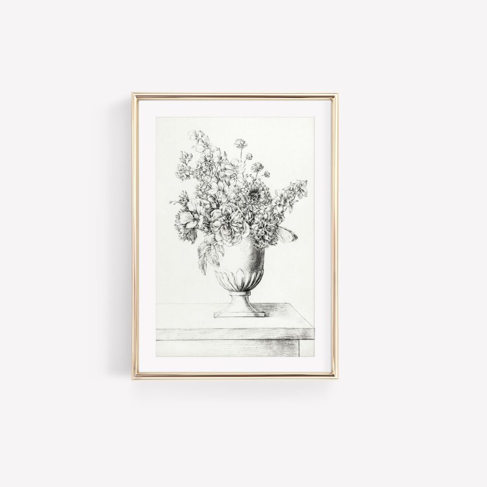 Floral Sketch Çerçevesiz Poster