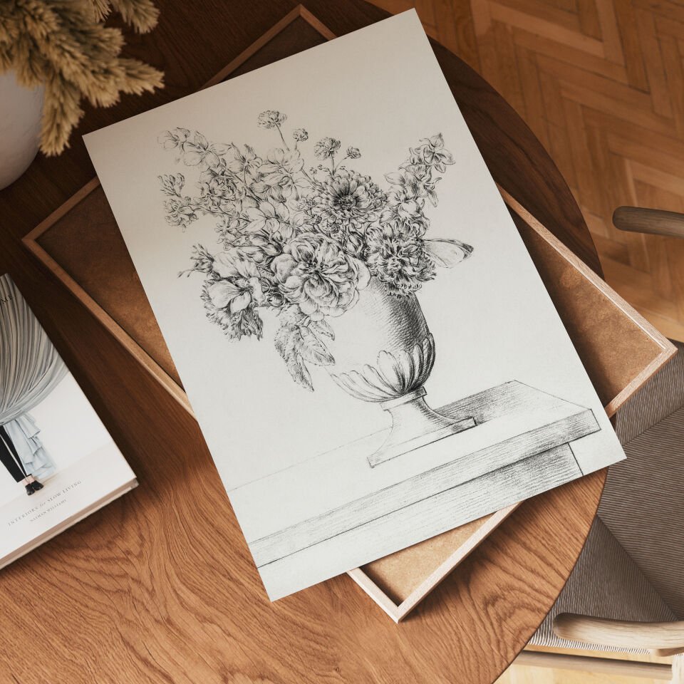 Floral Sketch Çerçevesiz Poster