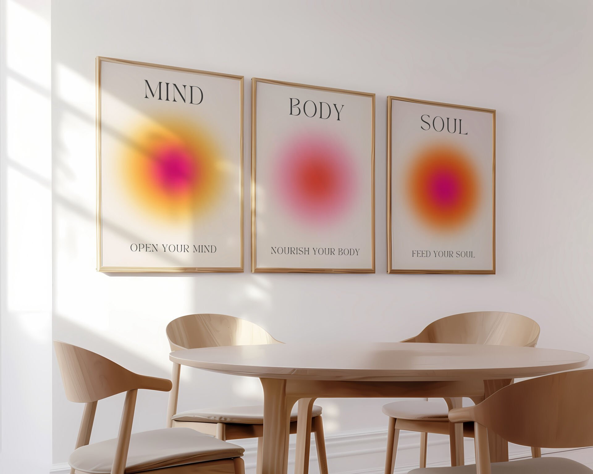 Mind Body Soul 3'lü Çerçevesiz Poster