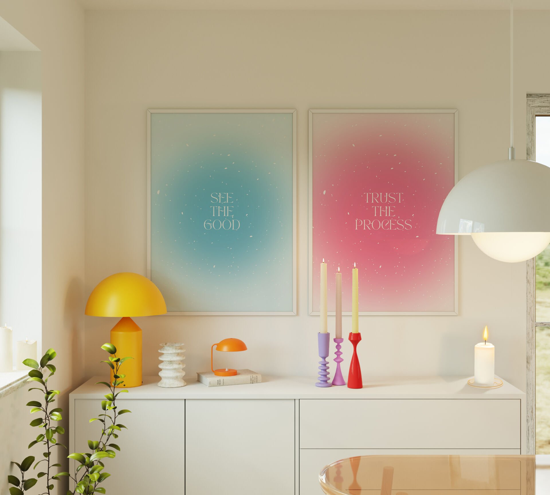 Trust & Good Vibes Çerçevesiz Poster Seti