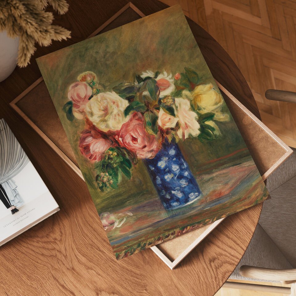 Bouquet in Blue Vase Çerçevesiz Poster