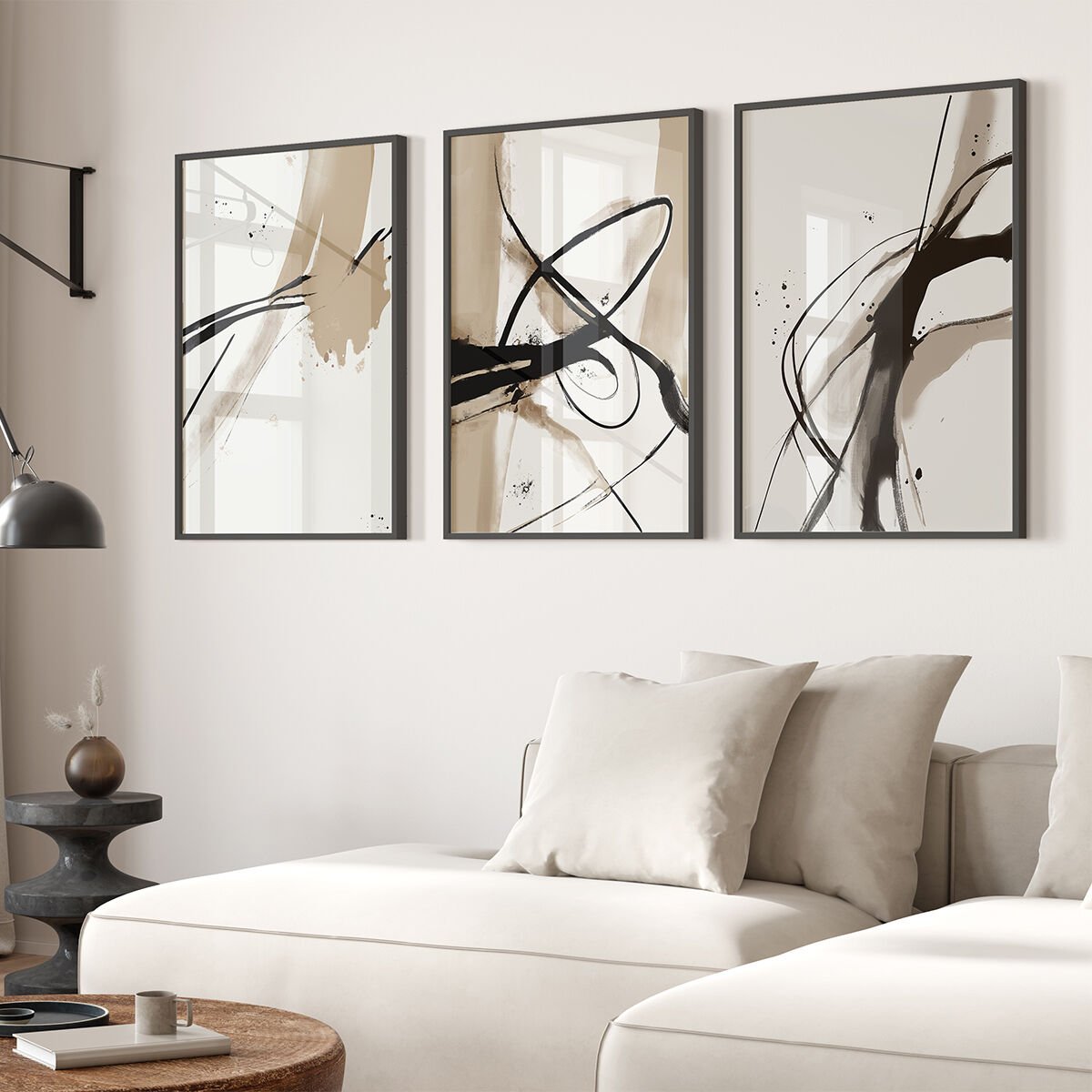 Abstract Art 3'lü Çerçevesiz Poster