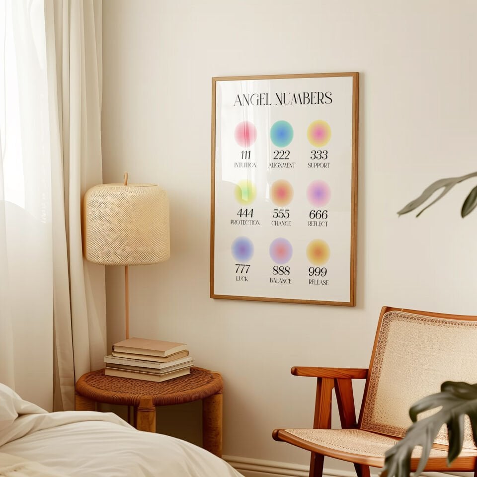 Angel Numbers Çerçevesiz Poster