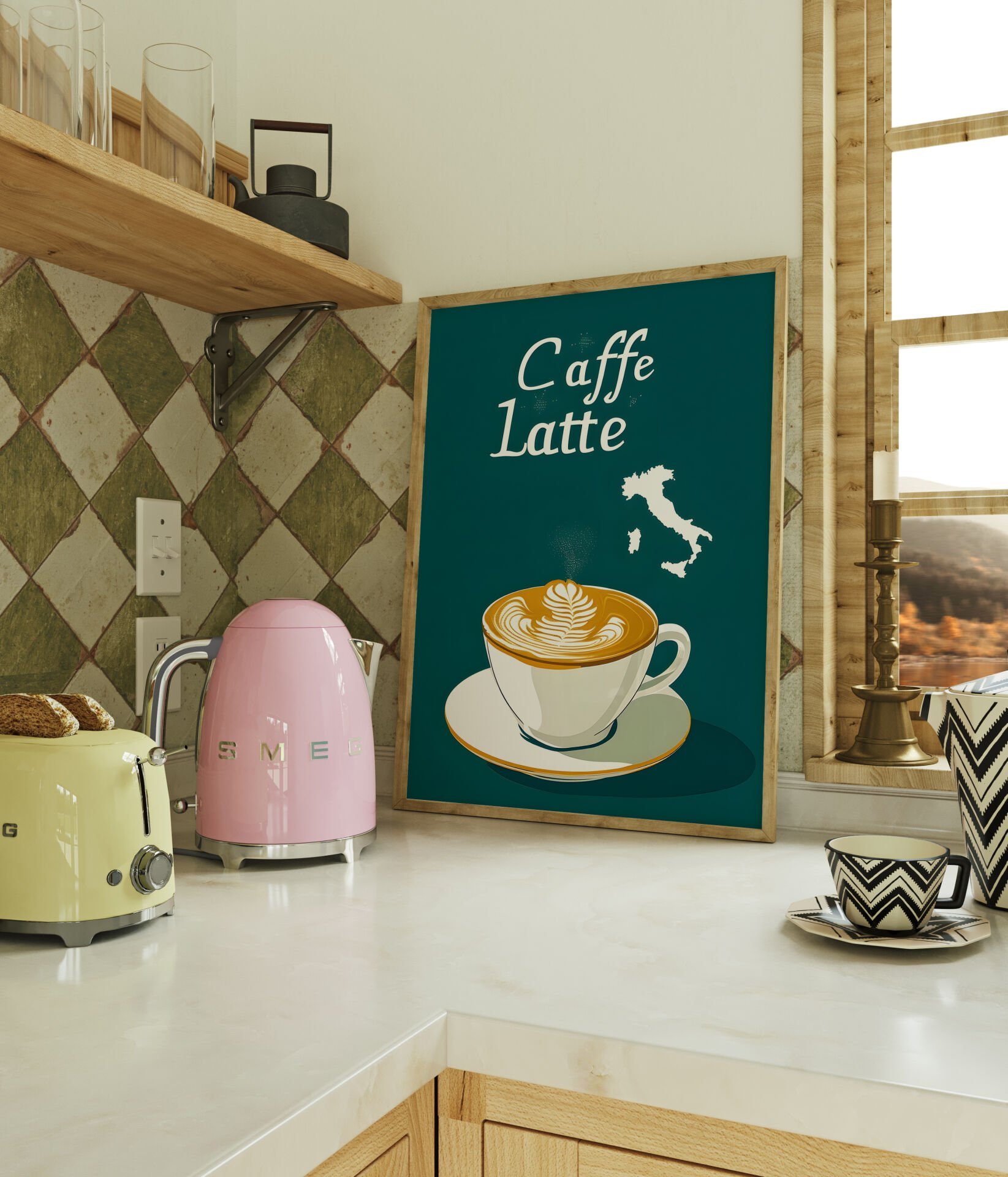 Caffee Latte Çerçevesiz Poster