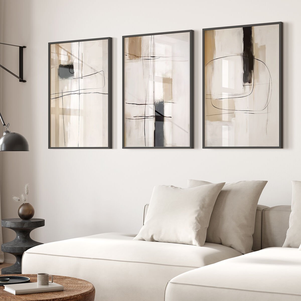 Minimalist Line Art 3'lü Çerçevesiz Poster