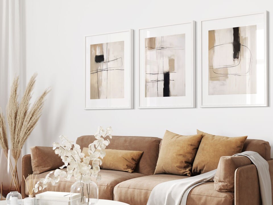 Minimalist Line Art 3'lü Çerçevesiz Poster