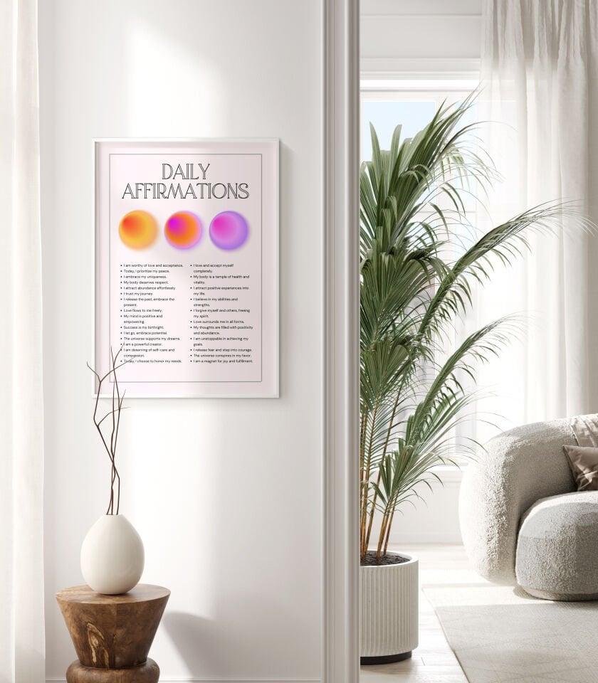 Daily Affirmations Çerçevesiz Poster