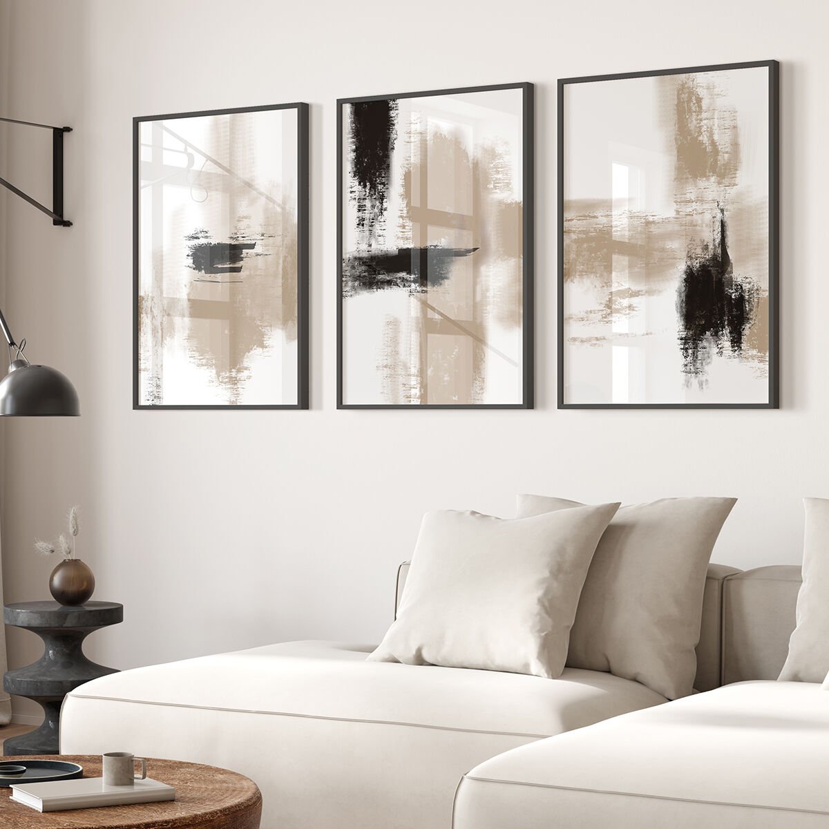 Abstract Modern 3'lü Çerçevesiz Poster