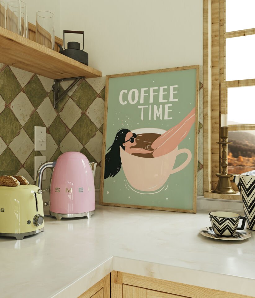 Coffee Time Çerçevesiz Poster
