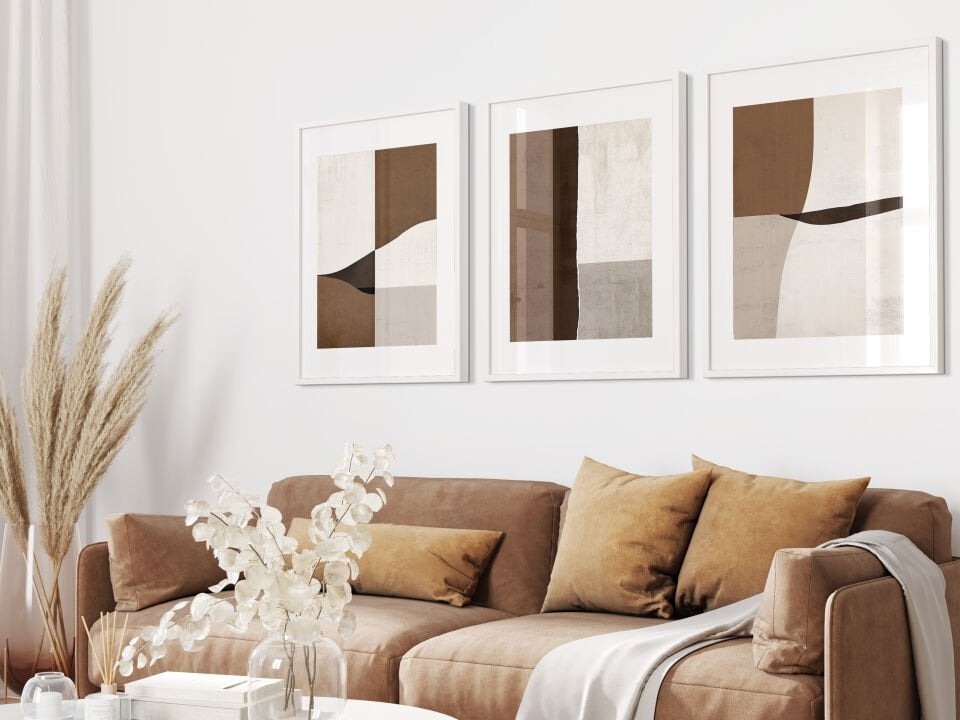 Soft Earth Tones 3'lü Çerçevesiz Poster