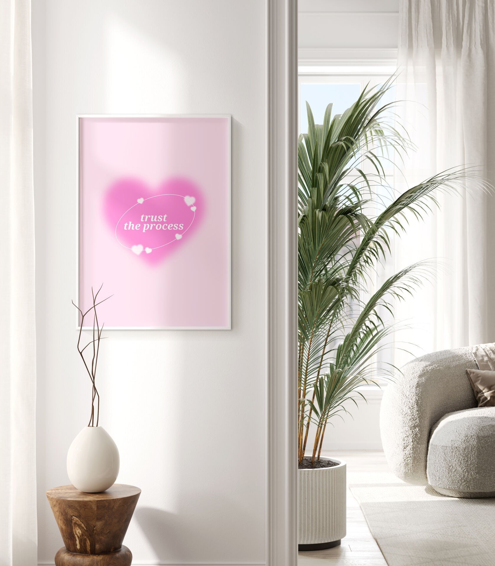 Pink Glow Çerçevesiz Poster
