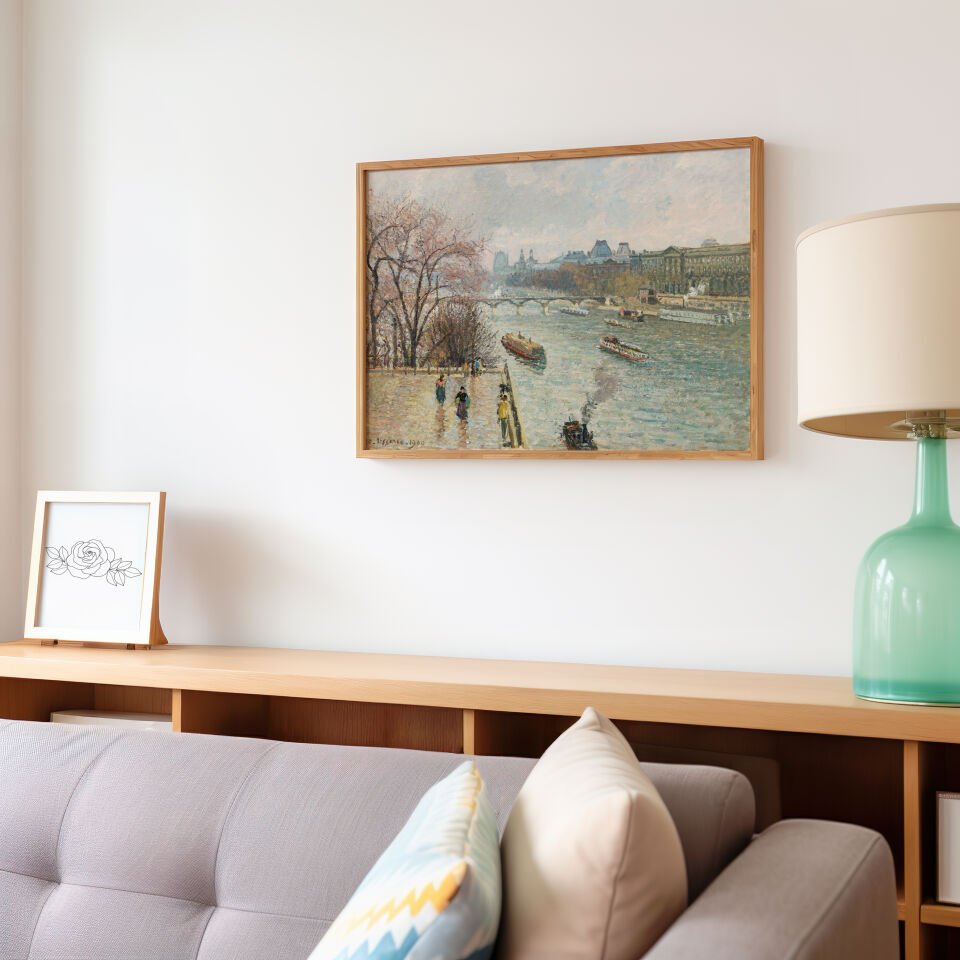 Pissarro Seine River View çerçevesiz poster
