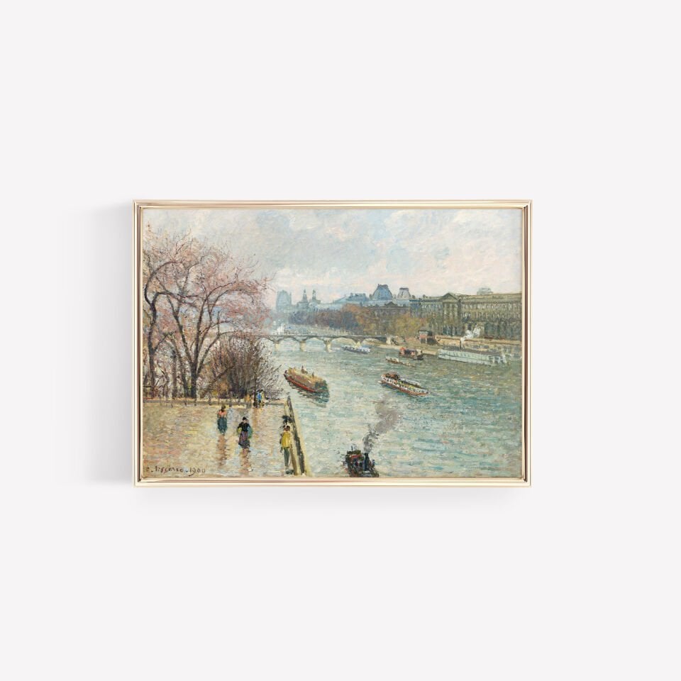 Pissarro Seine River View çerçevesiz poster