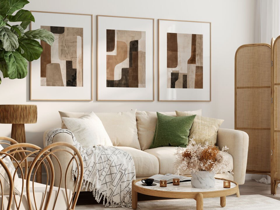 Modern Abstract Nature 3'lü Çerçevesiz Poster