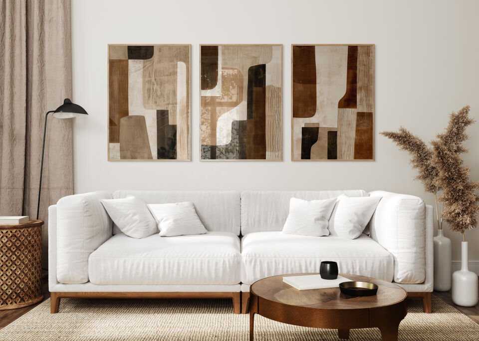 Modern Abstract Nature 3'lü Çerçevesiz Poster