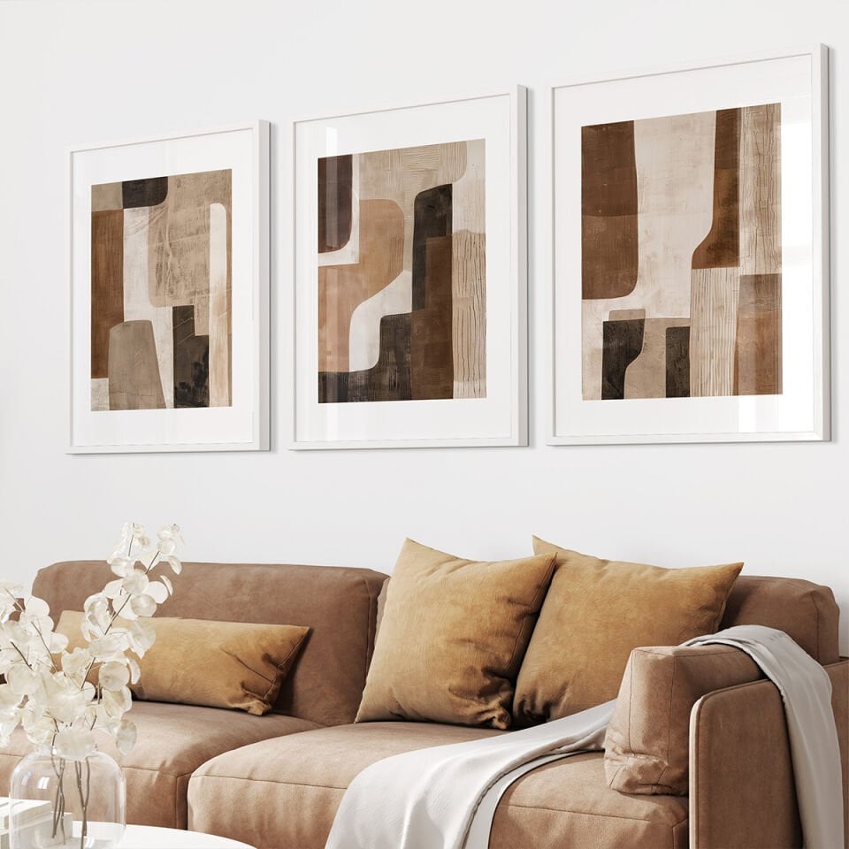 Modern Abstract Nature 3'lü Çerçevesiz Poster