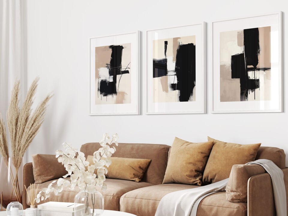 Abstract Harmony 3'lü Çerçevesiz Poster