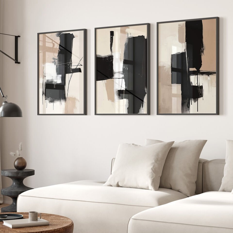Abstract Harmony 3'lü Çerçevesiz Poster