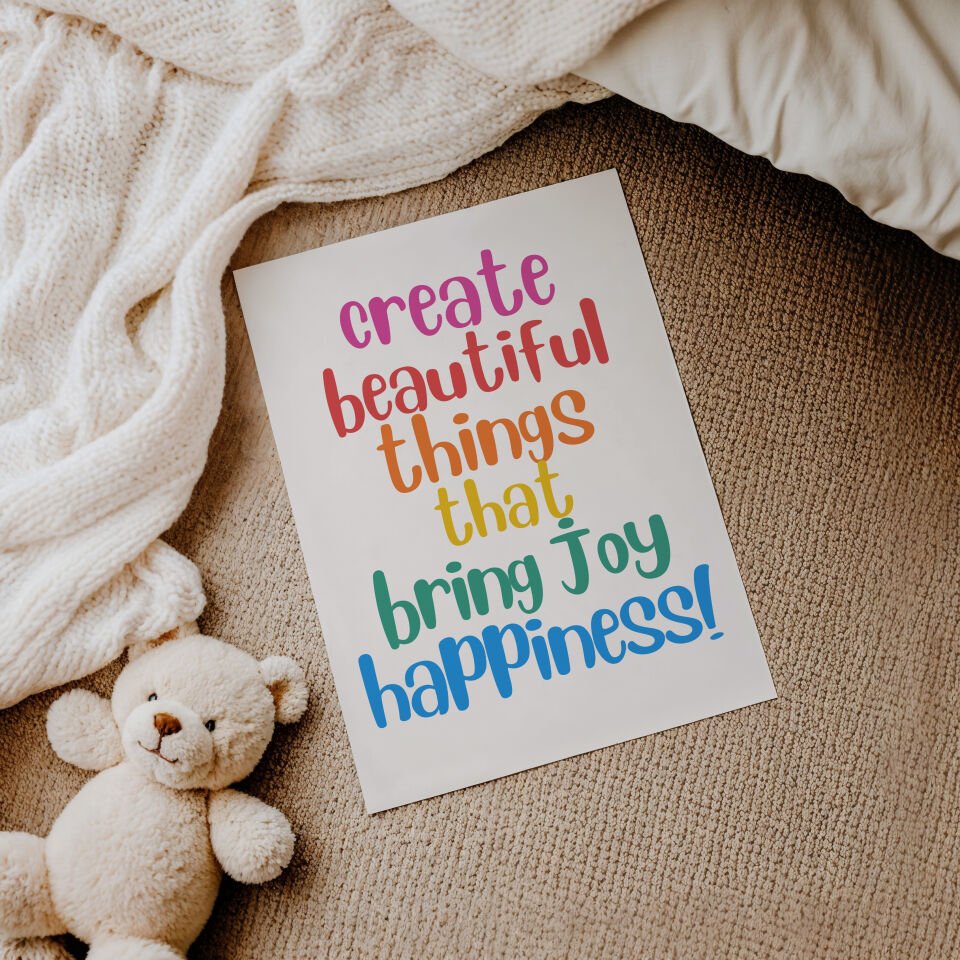 Joyful Words Çerçevesiz Poster Set