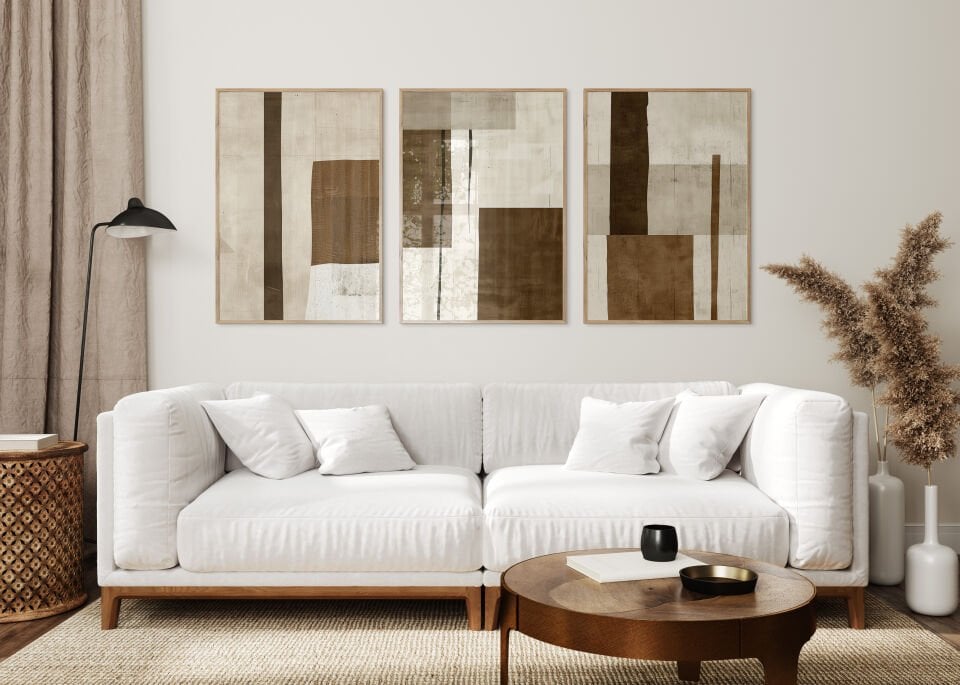 Rustic Modern 3'lü Çerçevesiz Poster