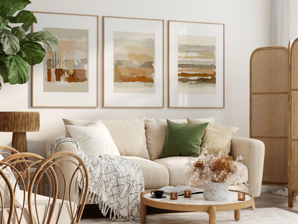 Warm Tones 3'lü Çerçevelisiz Poster