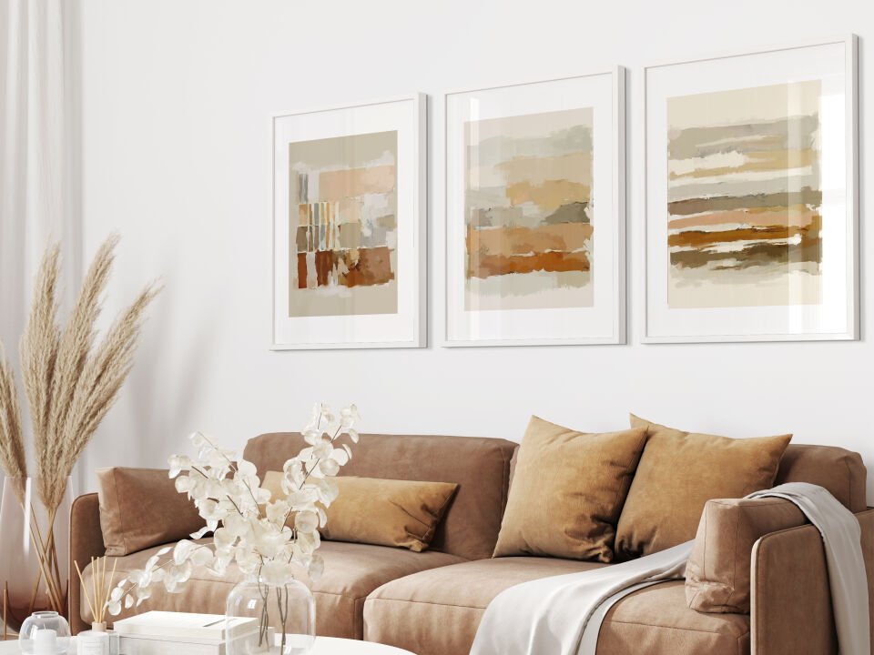 Warm Tones 3'lü Çerçevelisiz Poster