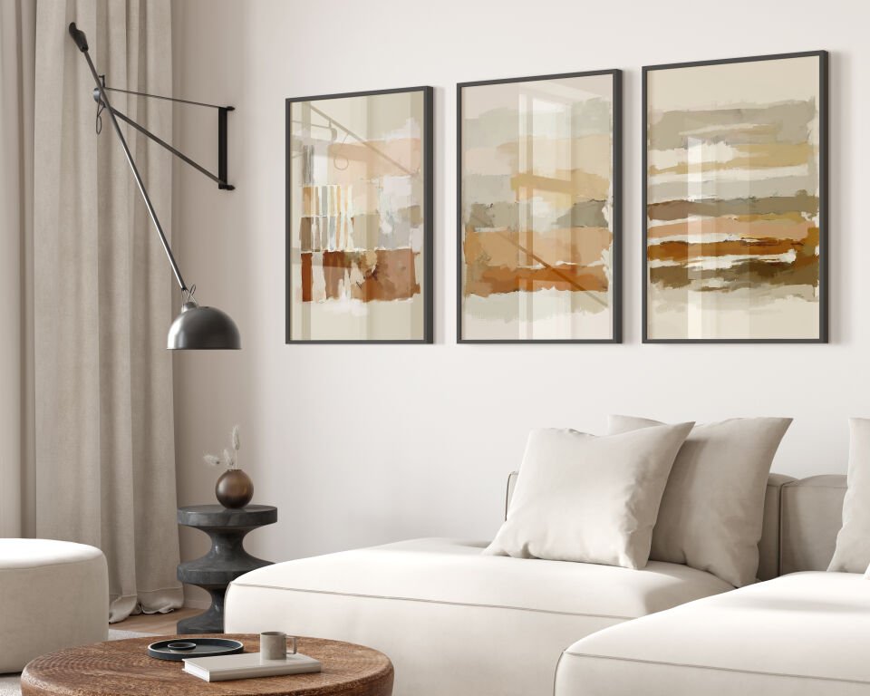 Warm Tones 3'lü Çerçevelisiz Poster