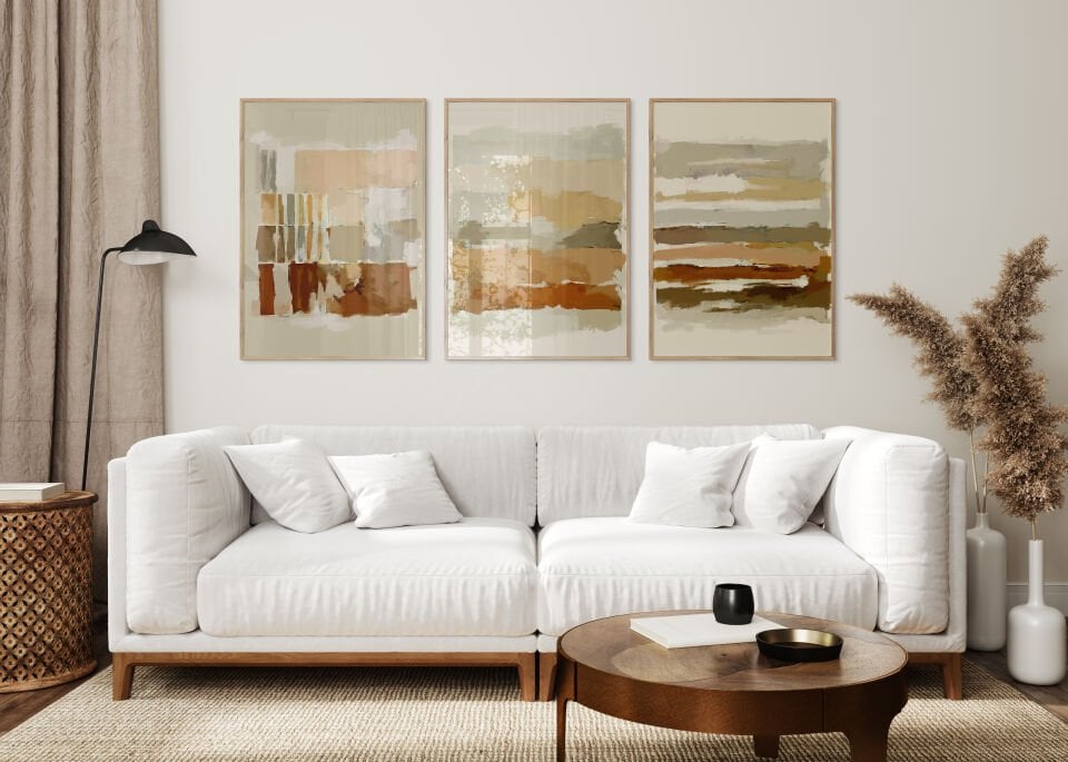 Warm Tones 3'lü Çerçevelisiz Poster