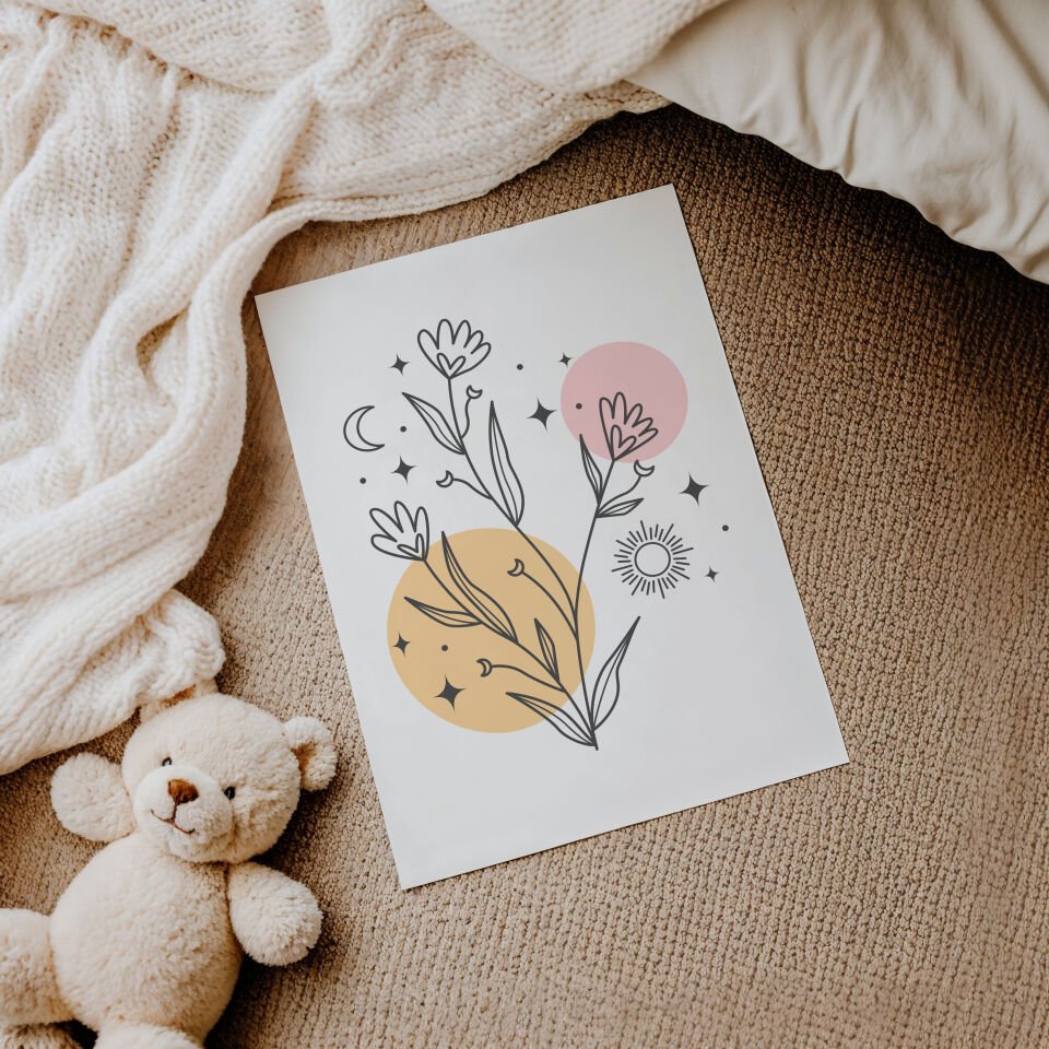 Soft Floral 2'li Çerçevesiz Poster