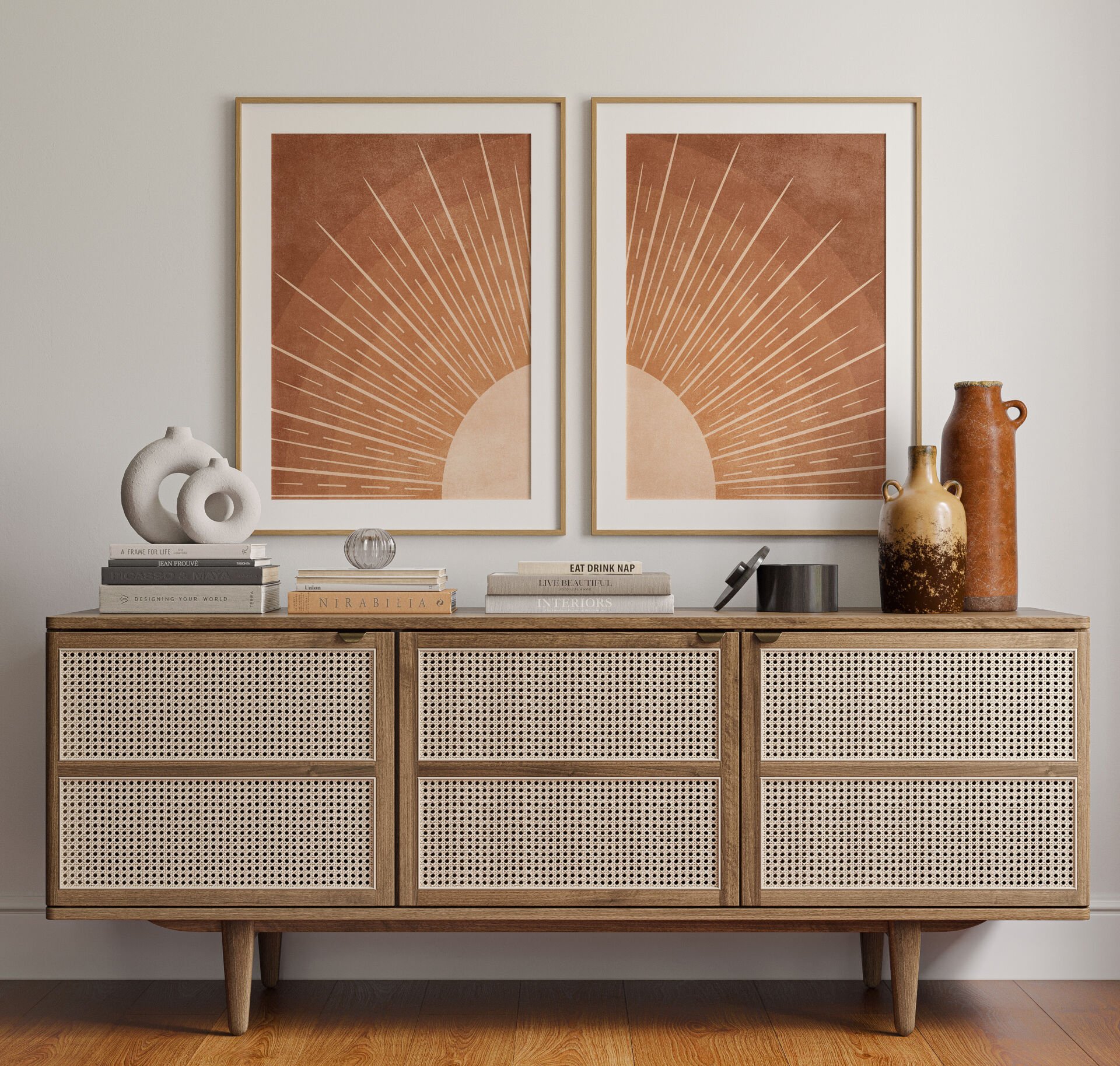 Terracotta Sunrise 2'li Çerçevesiz Poster