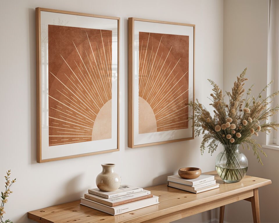 Terracotta Sunrise 2'li Çerçevesiz Poster