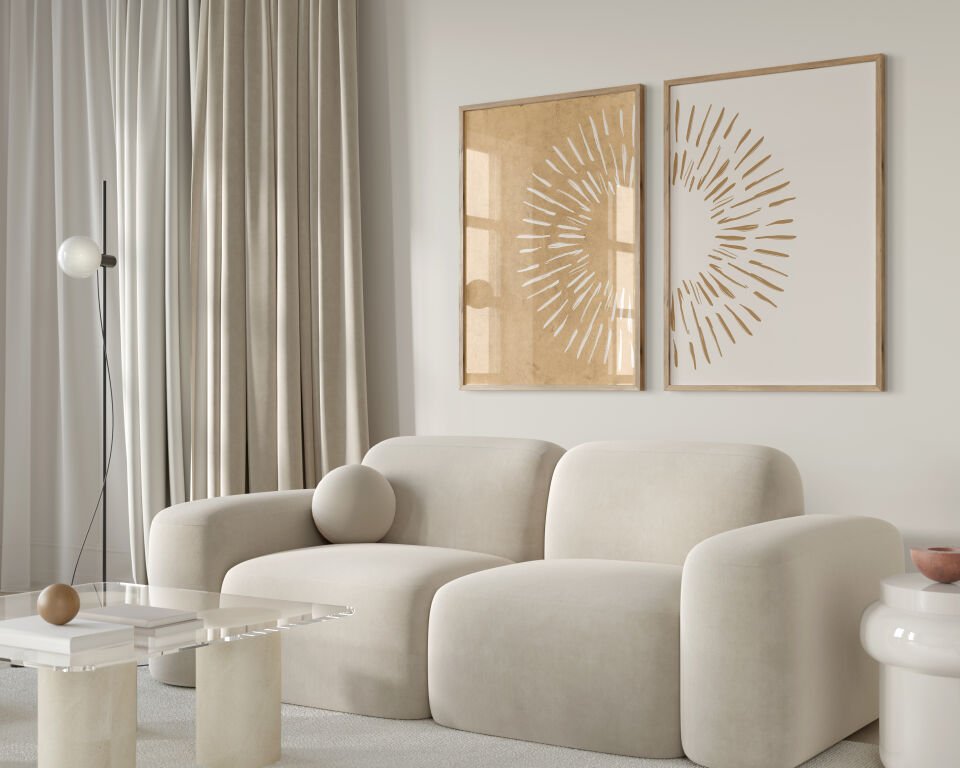 Boho minimal 2'li Çerçevesiz Poster