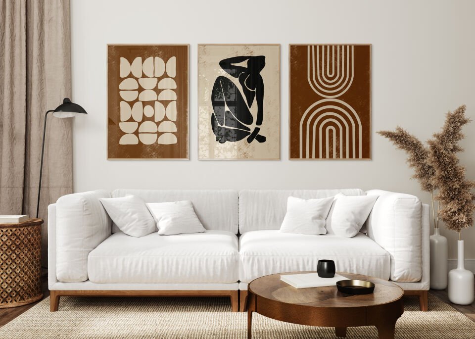 Modern Earth Tones 3'lü Çerçevesiz Poster
