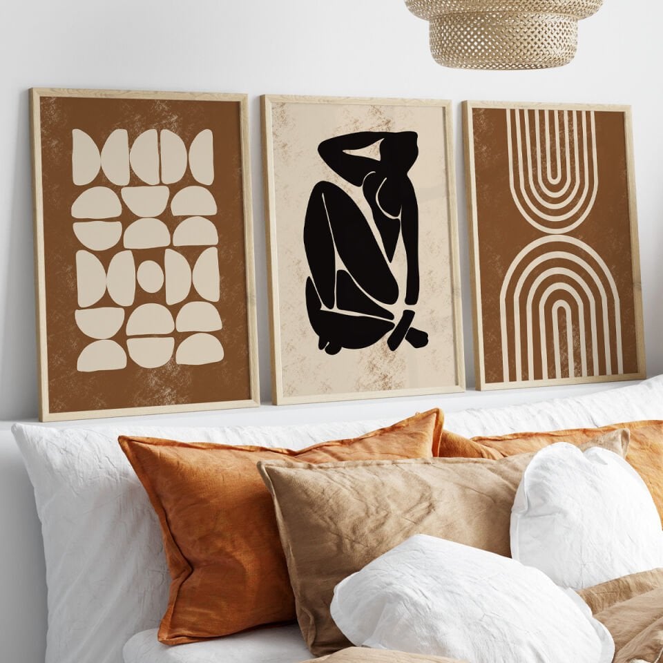 Modern Earth Tones 3'lü Çerçevesiz Poster