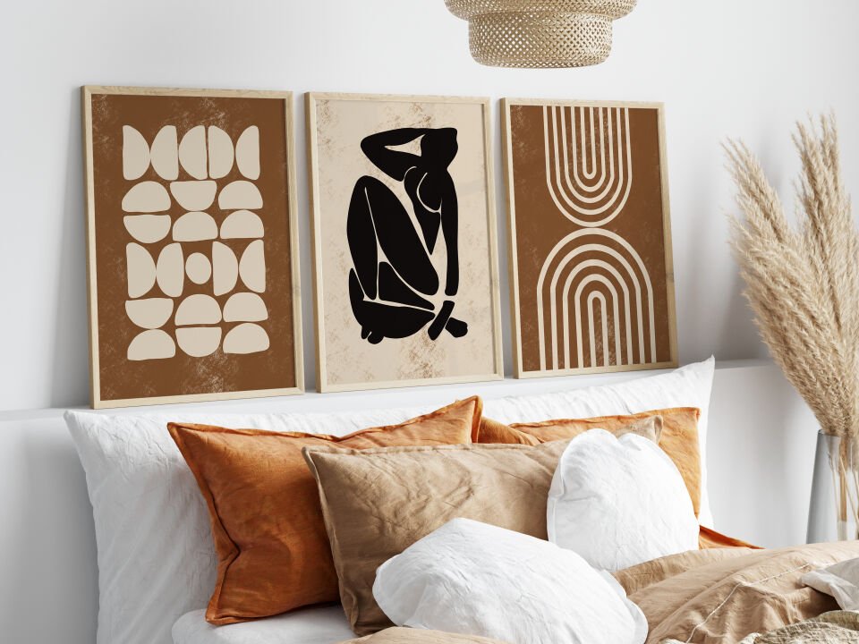 Modern Earth Tones 3'lü Çerçevesiz Poster