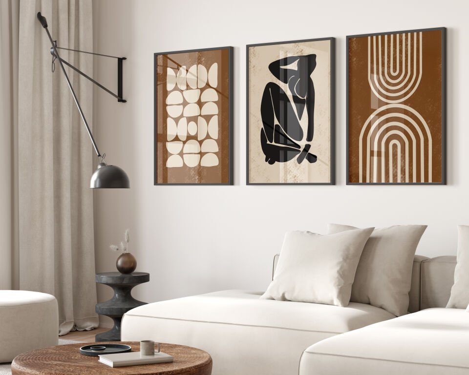 Modern Earth Tones 3'lü Çerçevesiz Poster