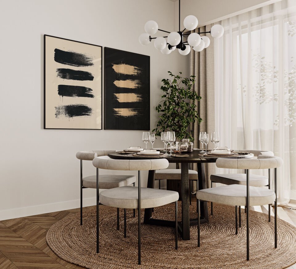 Abstract Brush Strokes 2'li Çerçevesiz Poster