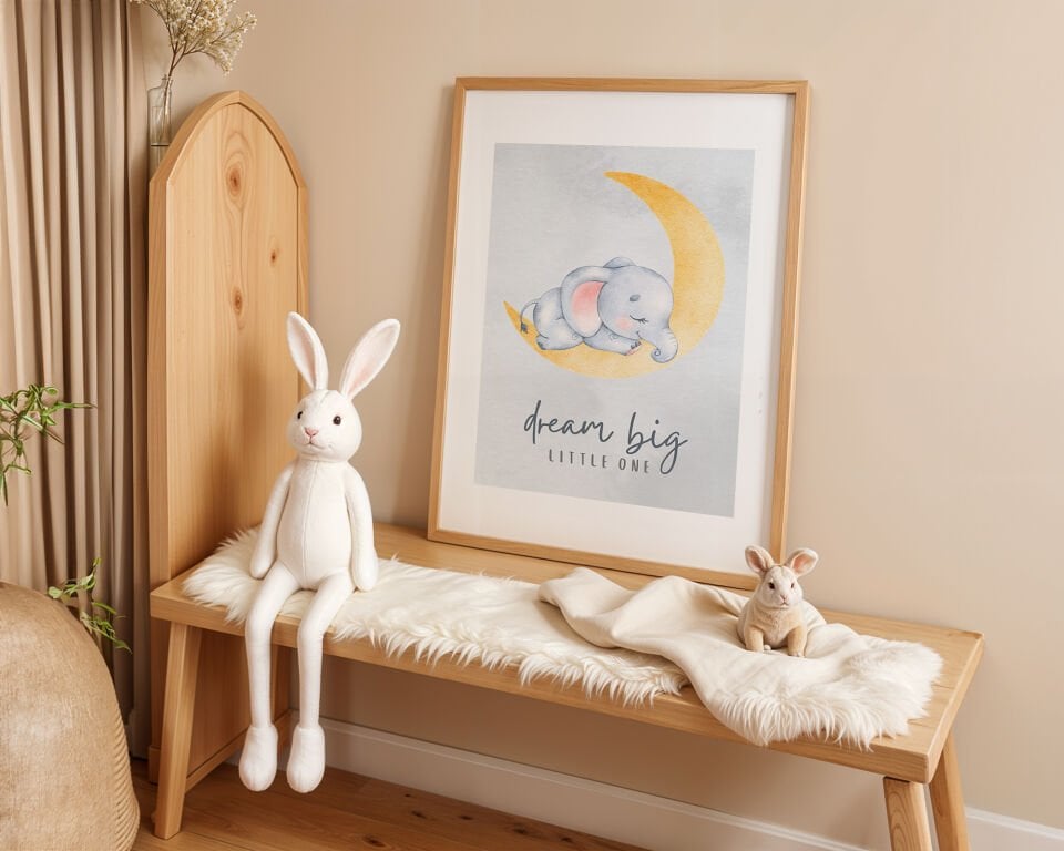 Moon Elephant Çerçevesiz Poster