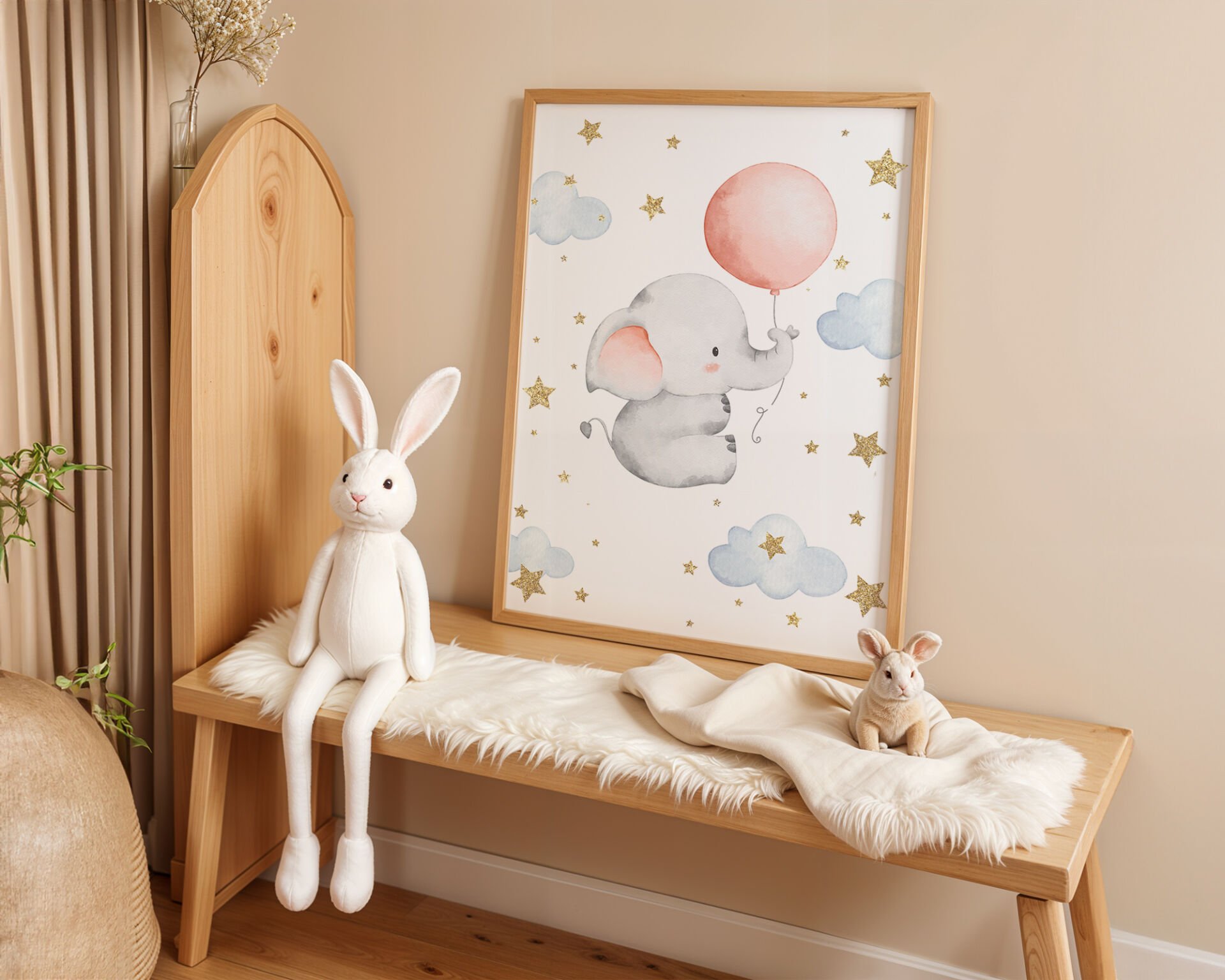 Balloon Elephant Çerçevesiz Poster