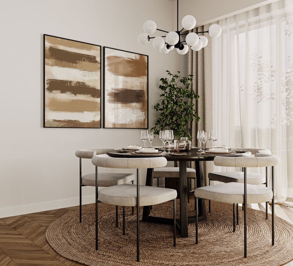 Abstract neutral Brush 2'li Çerçevesiz Poster