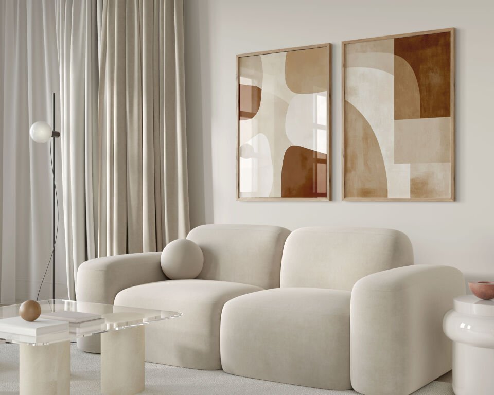 Minimalist Geometric 2'li Çerçevesiz Poster