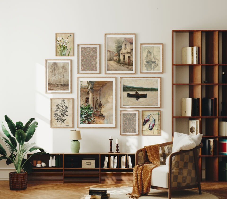 Vintage Harmony Çerçevesiz Poster Set