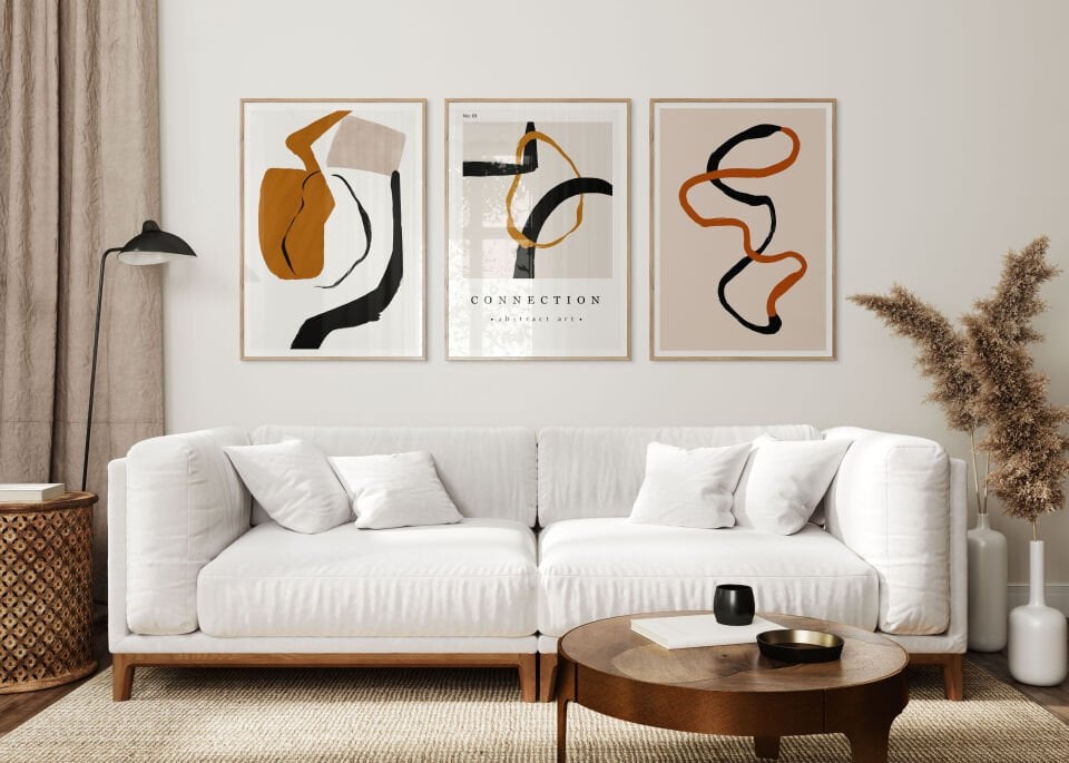 Abstract Collection 3'lü Çerçevesiz Poster