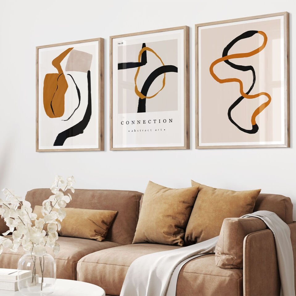 Abstract Collection 3'lü Çerçevesiz Poster