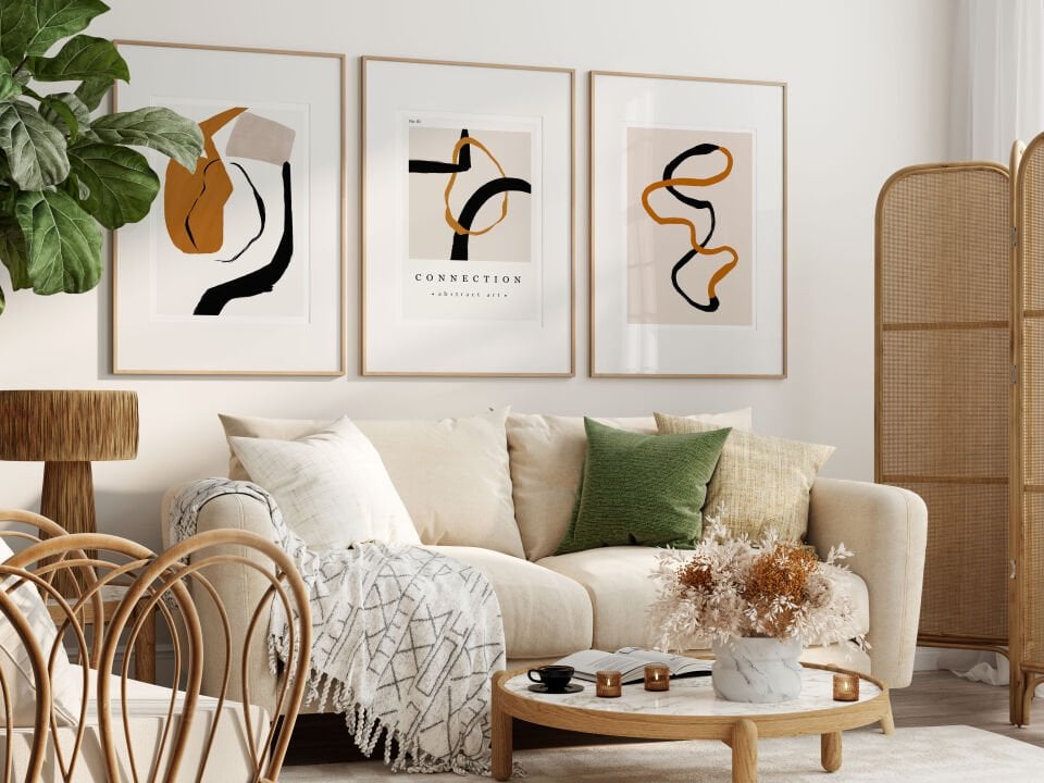 Abstract Collection 3'lü Çerçevesiz Poster