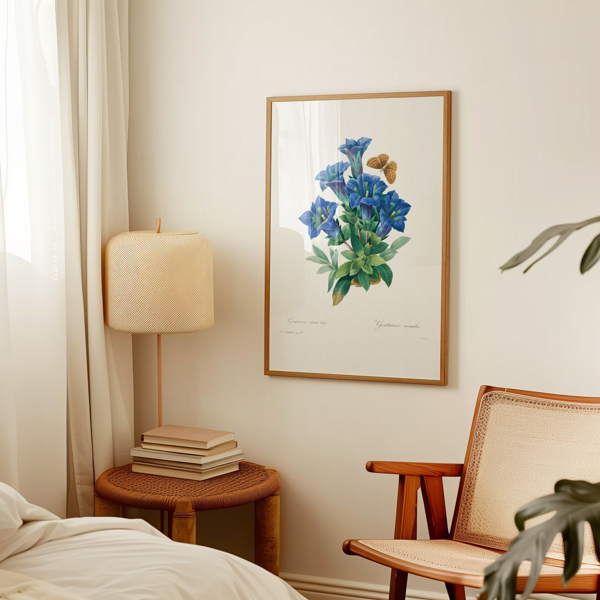 Blue Gentian Botanical Poster