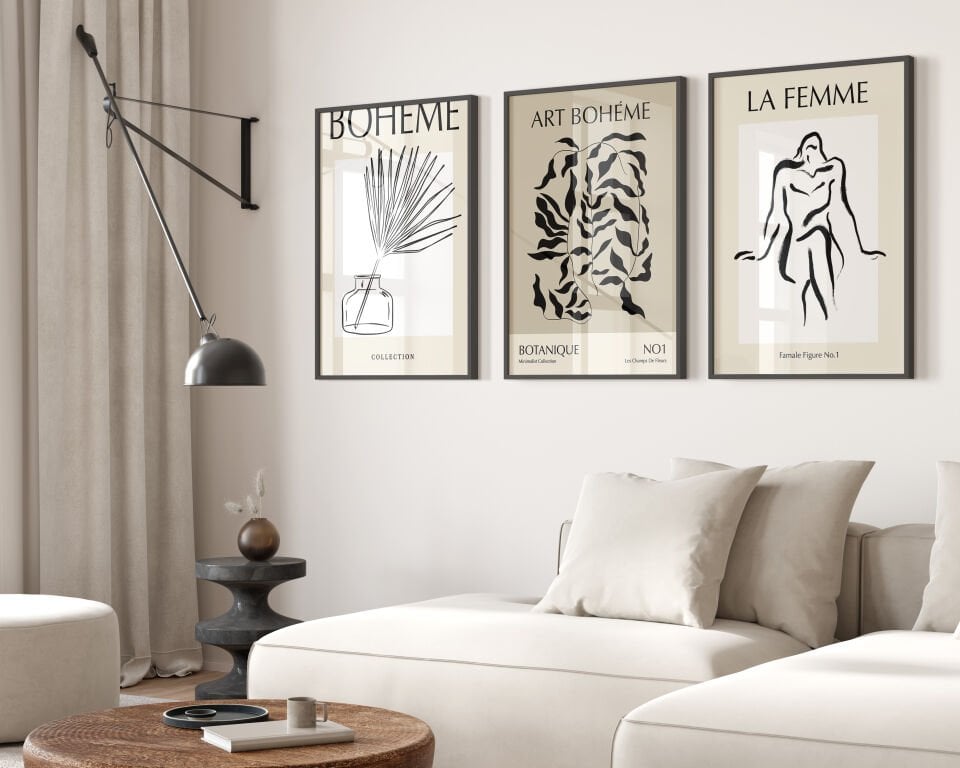 Boheme Elegance 3'lü Çerçevesiz Poster