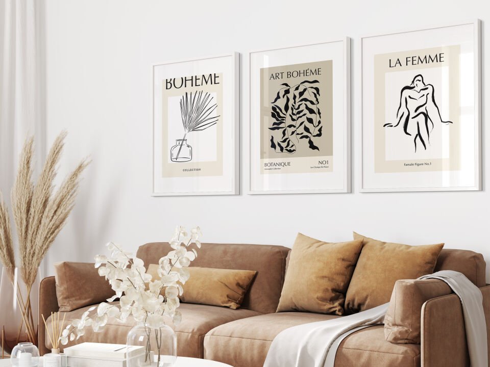 Boheme Elegance 3'lü Çerçevesiz Poster