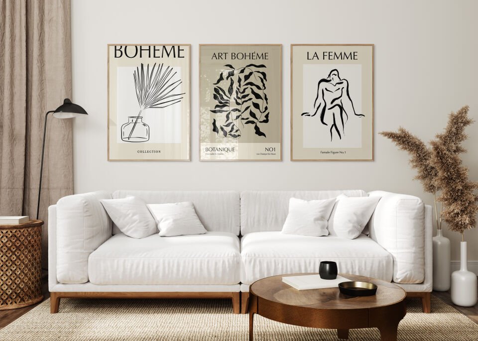Boheme Elegance 3'lü Çerçevesiz Poster